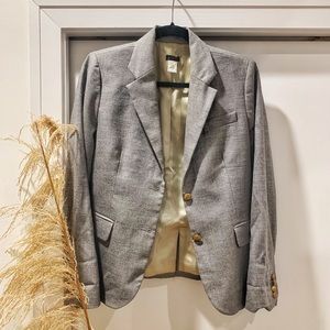 J. Crew Grey Blazer with Gold Buttons